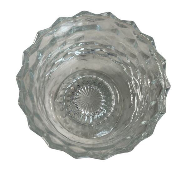 Vintage Fostoria American Footed Trifle Bowl 1950’s Cubed Pattern 6" Compote - Picture 5 of 9